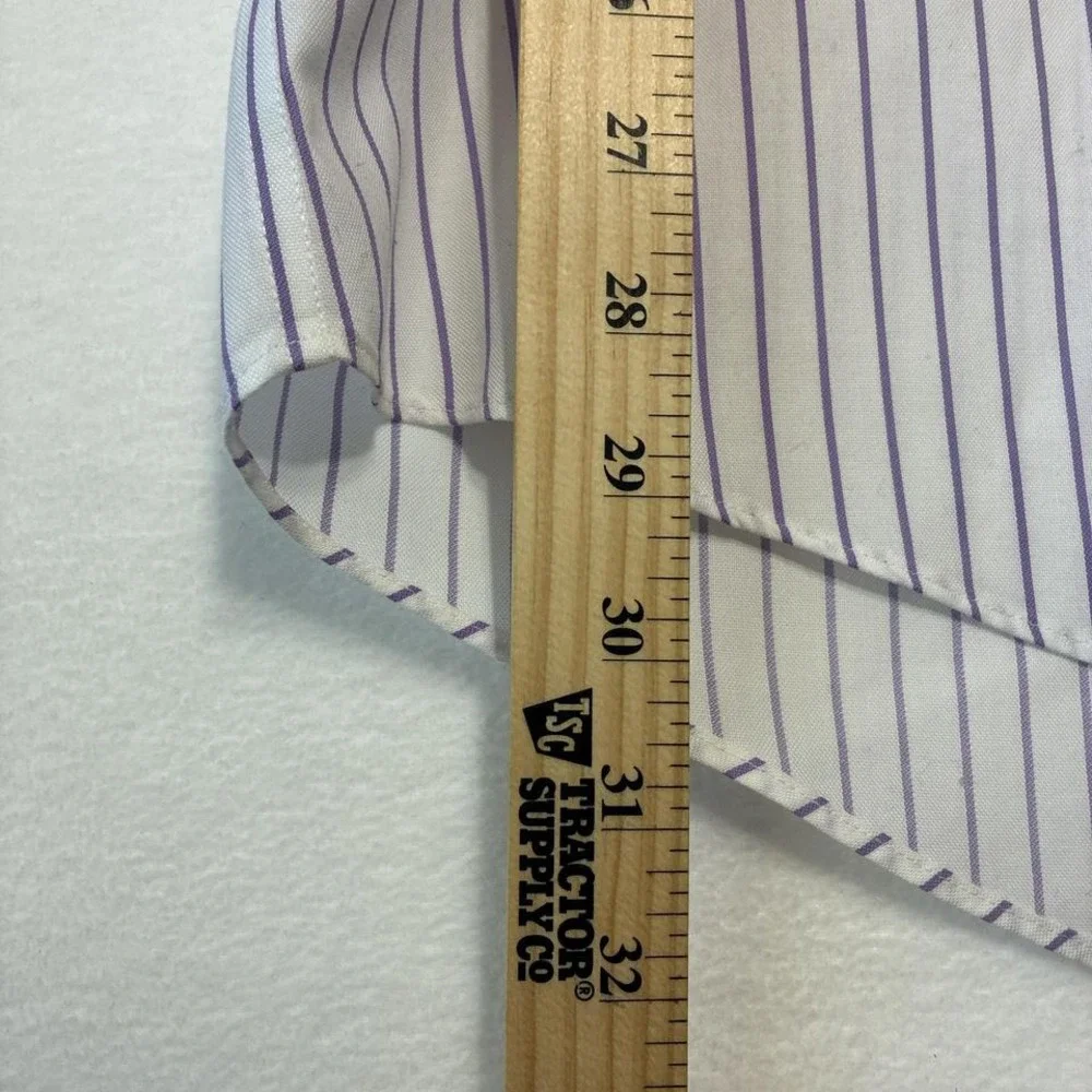 Enro white and purple striped long sleeve dress shirt NWT size 16 1/2 33-35 - Picture 4 of 5